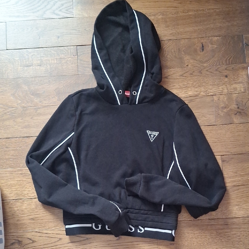 Guess Black Hoodie with White Detailing